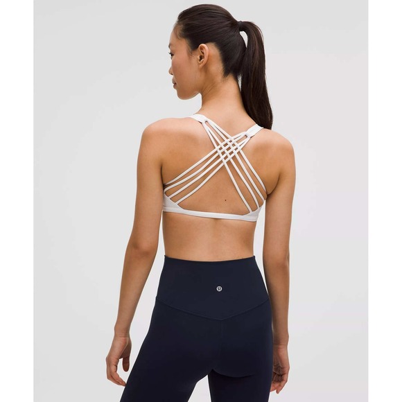 Lululemon Free To Be Wild Sports Bra Womens 6 White Good Strappy Back W2AS1S - Picture 2 of 6